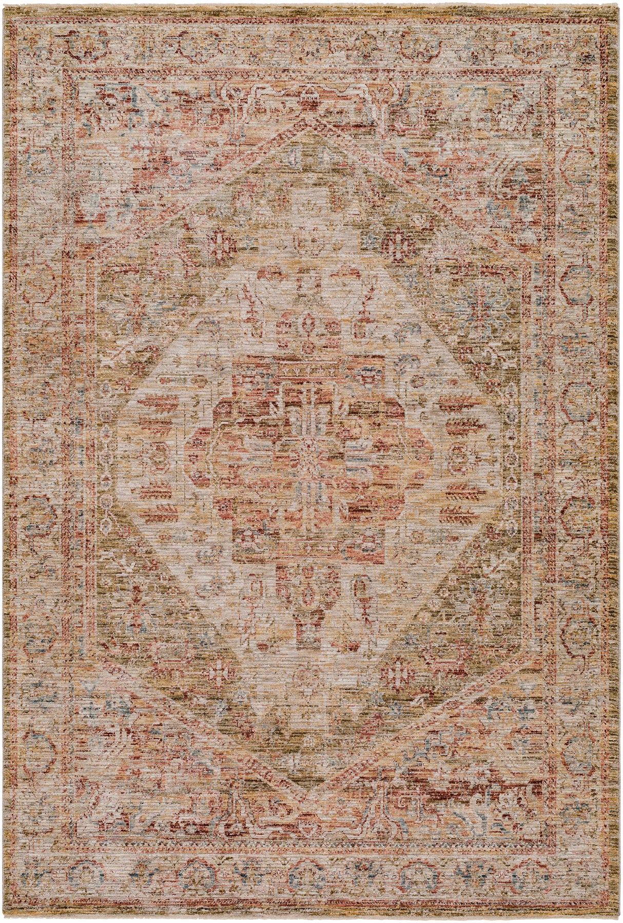Alois Tan Rich Textured Traditional Rug