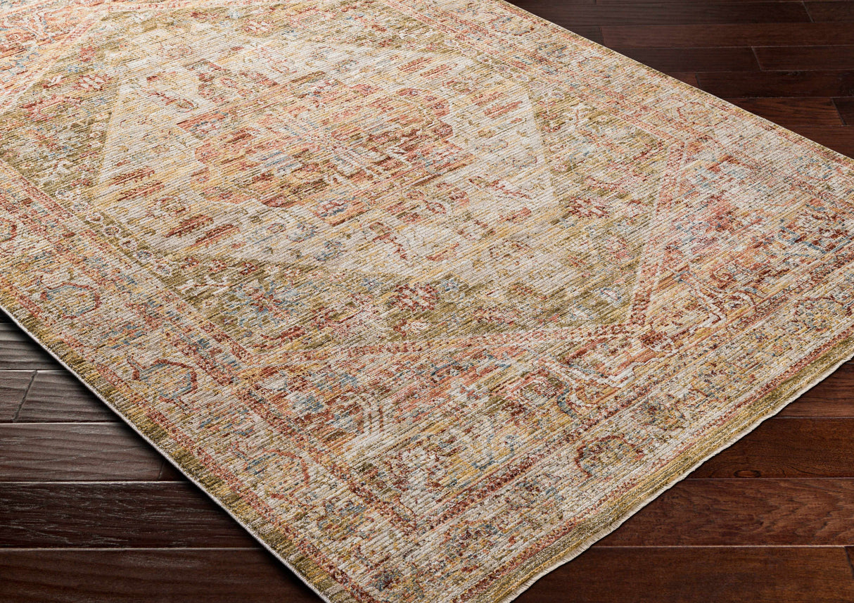 Alois Tan Rich Textured Traditional Rug