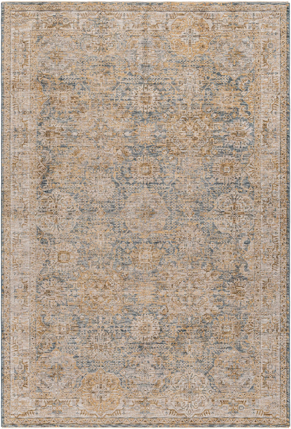 Ange Cream & Blue Rich Textured Rug