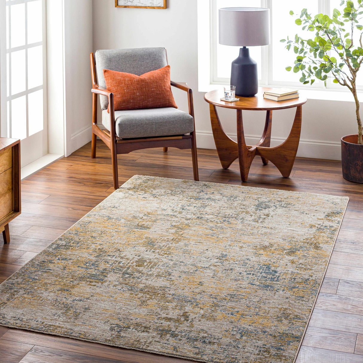 Chas Beige Rich Textured Traditional Rug
