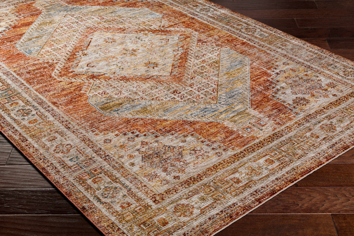 Moya Rust Rich Textured Traditional Rug