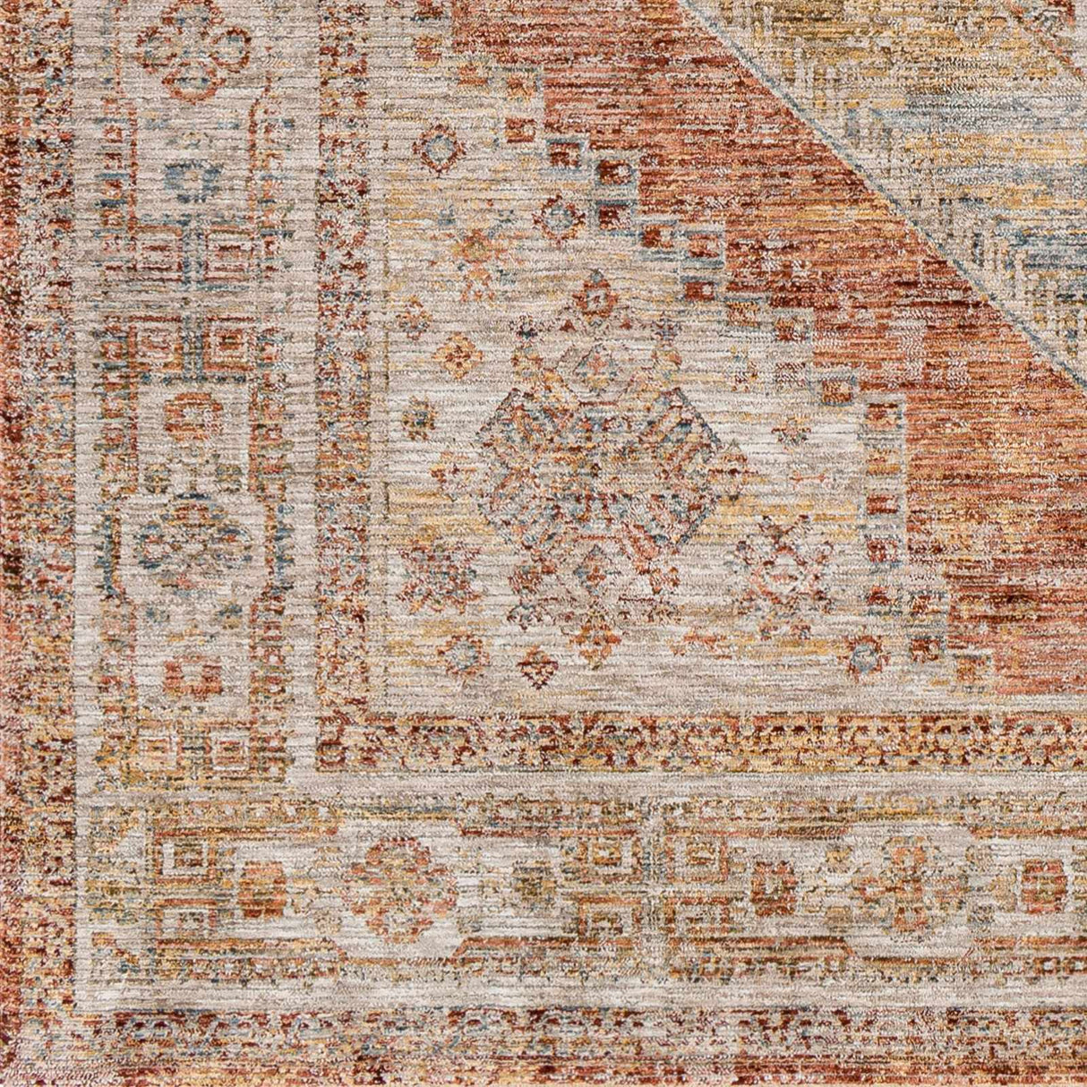Moya Rust Rich Textured Traditional Rug