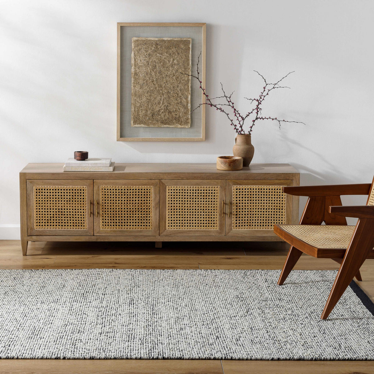 Nenet Black Hand Woven Area Rug - Clearance