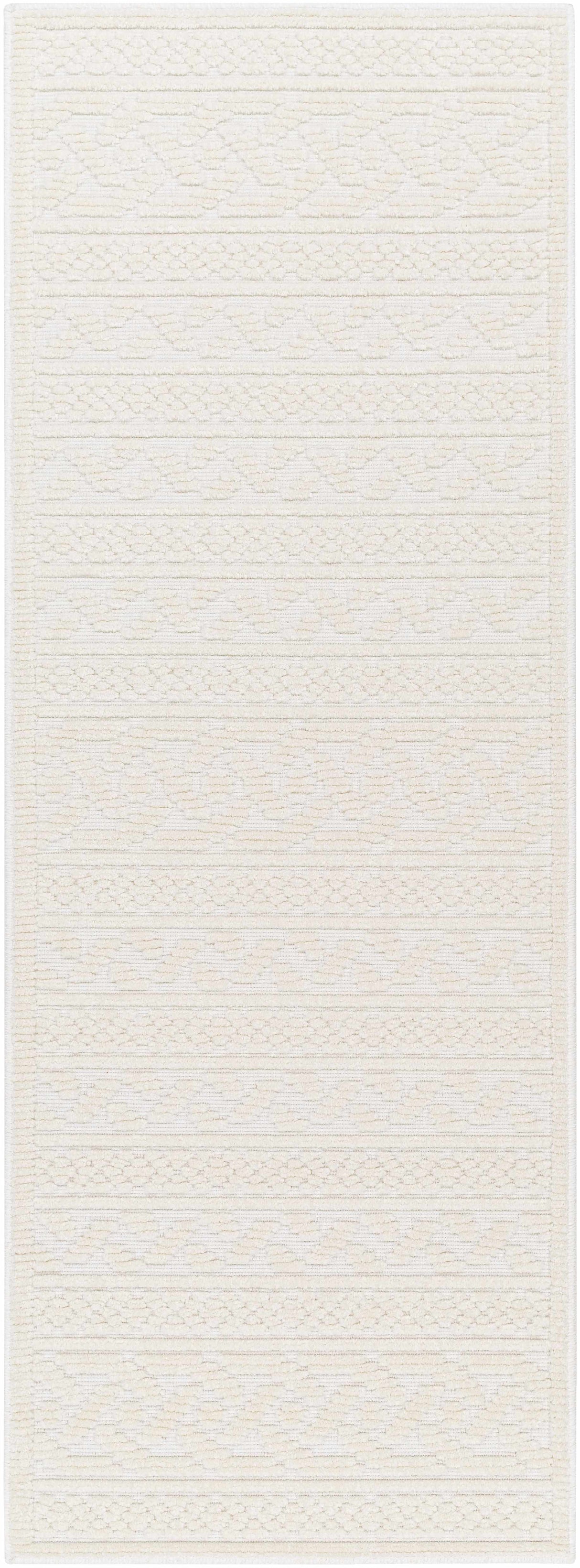 Fadey White 3D Washable Rug
