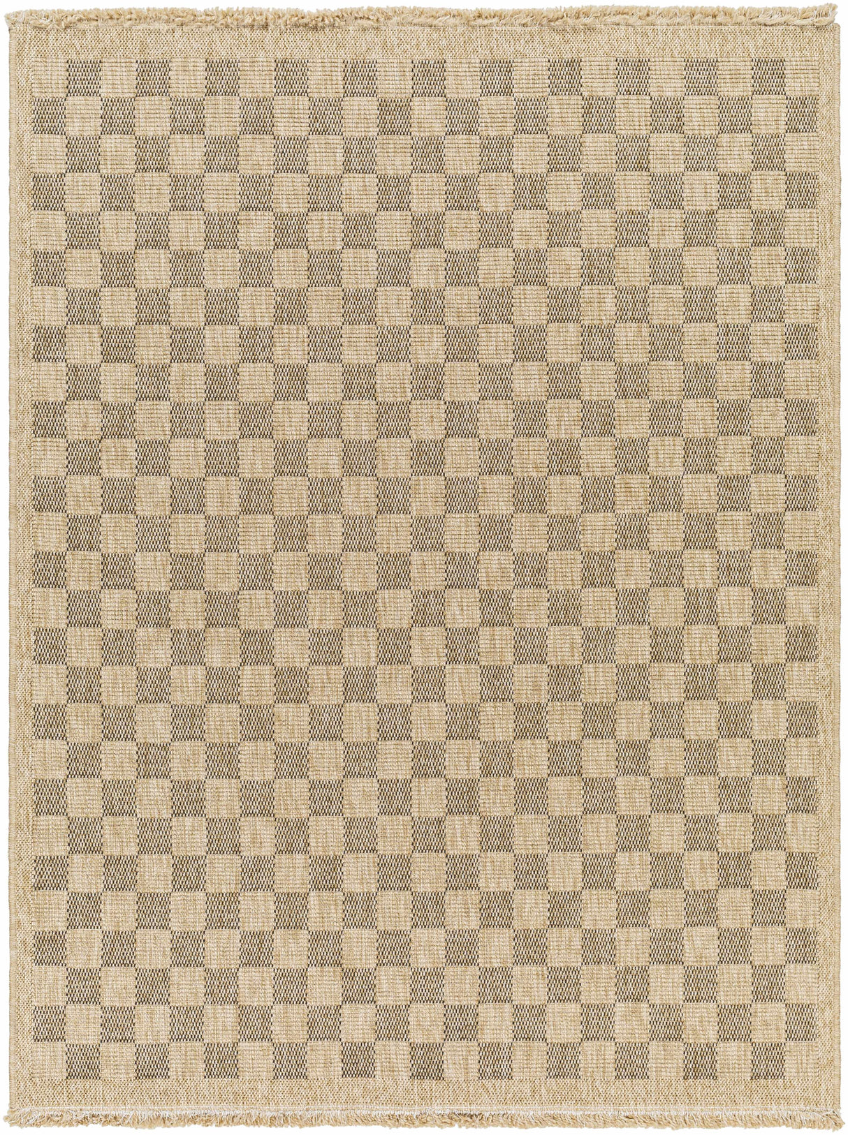 Jurek Beige & Brown Checkered Area Rug