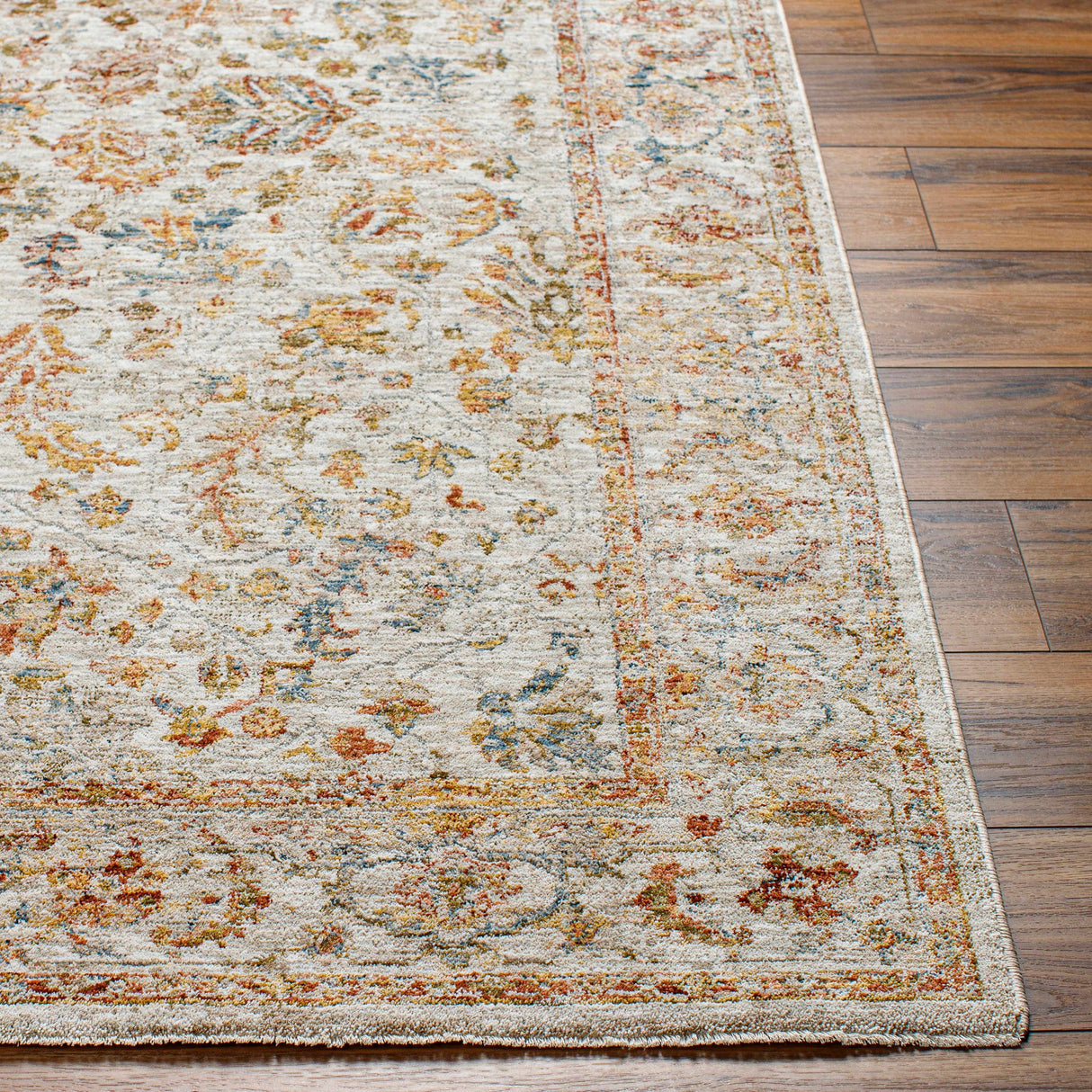 Asabi Beige Textured Rug with Fringes