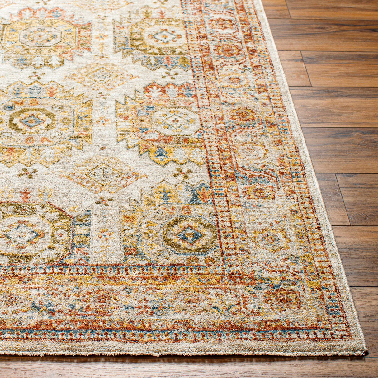 Crescentia Cream Textured Rug with Fringes