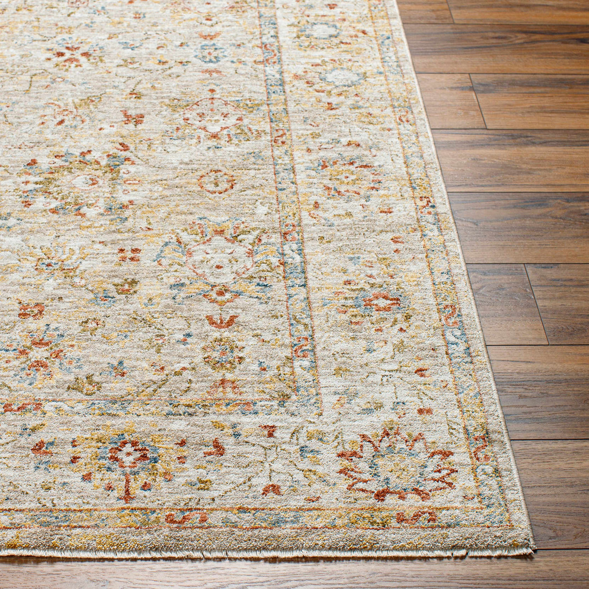 Duong Beige Textured Rug with Fringes