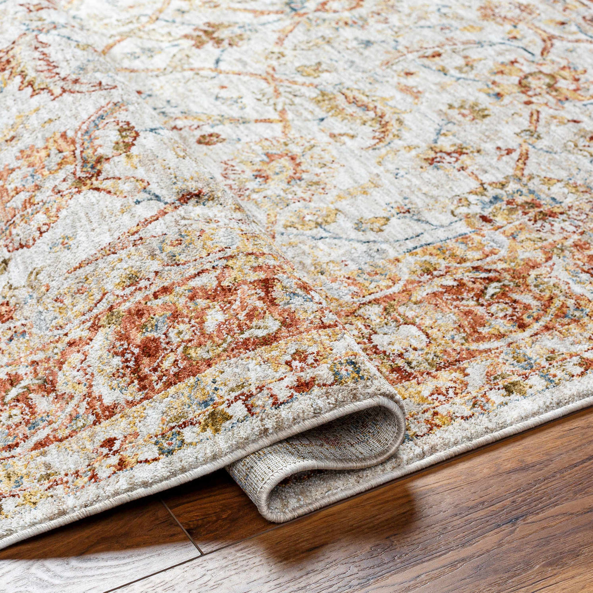 Dyan Cream Textured Rug with Fringes