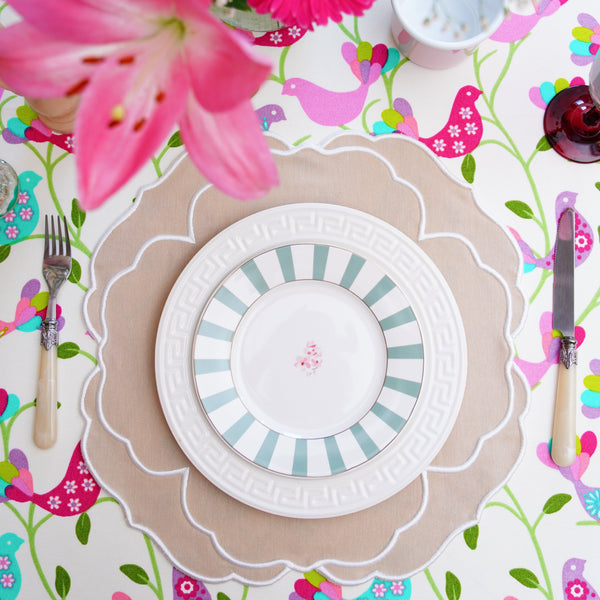 Sorelle Beige White Fabric Placemat