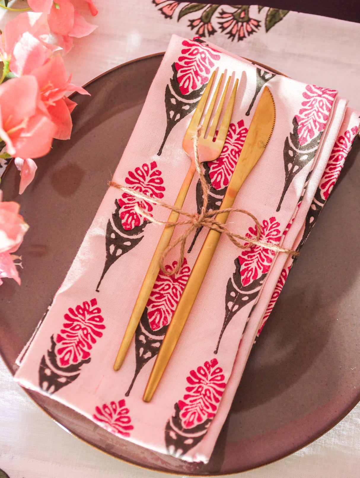 Bahaar Table Napkin - Pink Set of 2