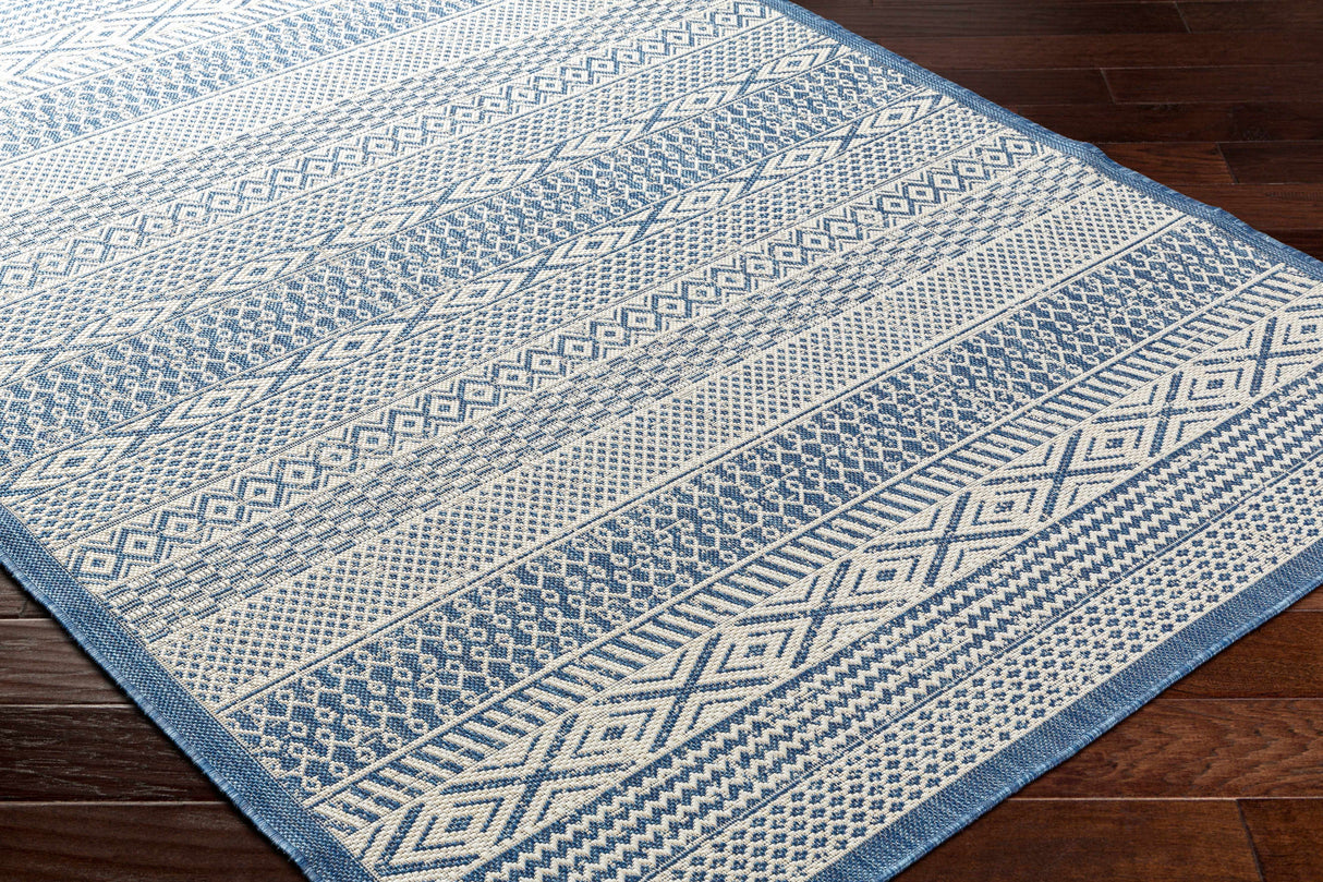 Humla Blue Aztec Area Rug - Clearance