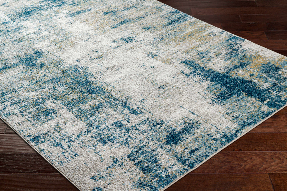 Duval Blue Abstract Area Rug
