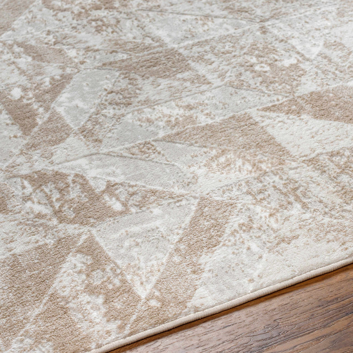 Gonca Gray Geometric Area Rug - Clearance