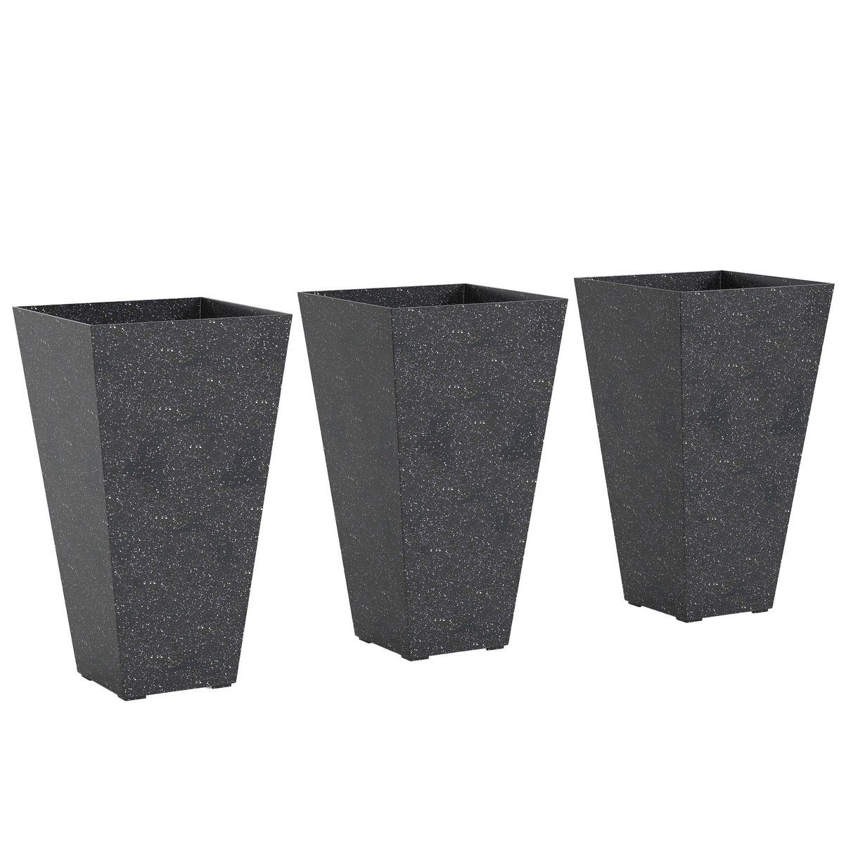 Stackable Taper Planters Set of 3 with Marble Finish