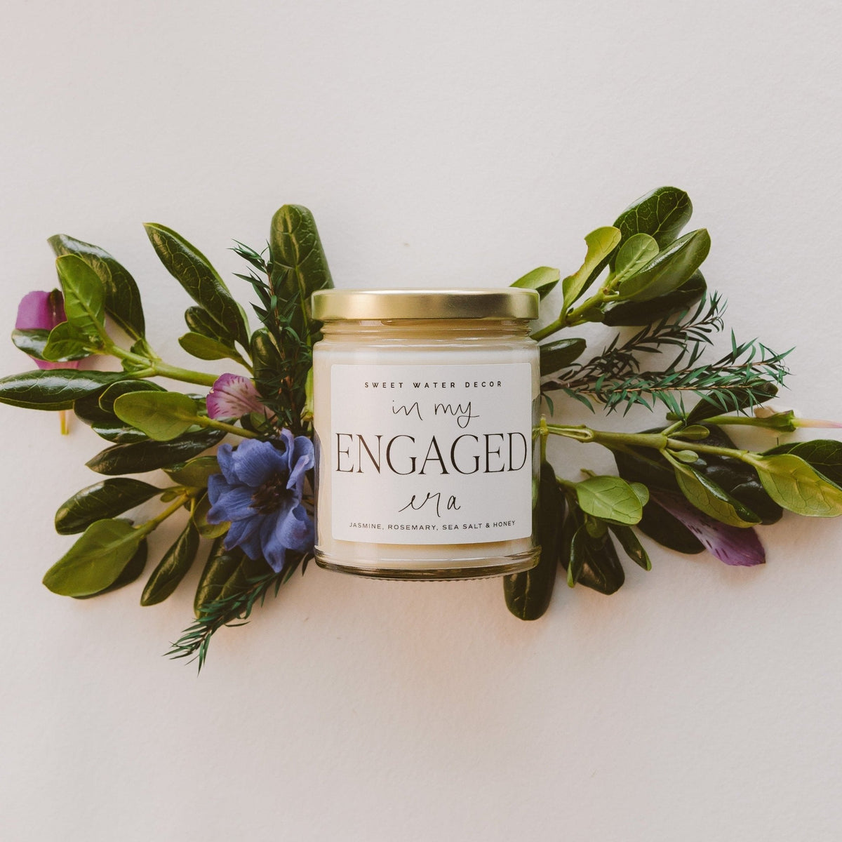 In My Engaged Era Soy Candle - Clear Jar - 9 oz (Wildflowers and Salt) | Sweet Water Decor