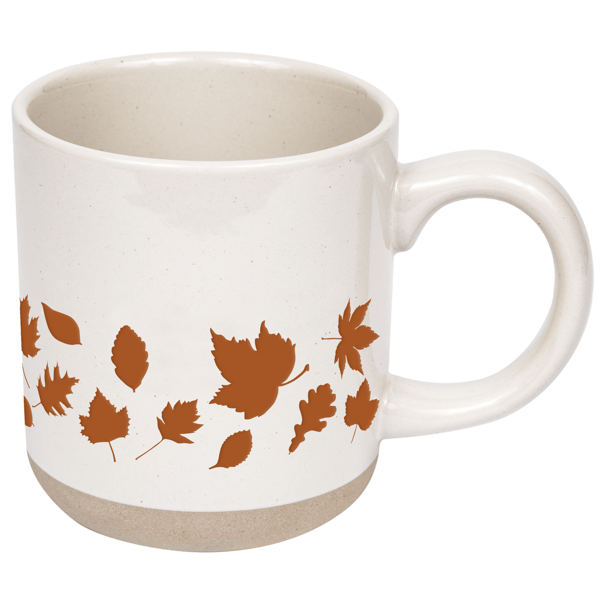Orange Leaves 14oz. Cream Stoneware Coffee Mug | Sweet Water Decor