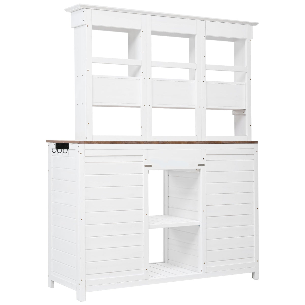 TOPMAX 65.7" Tall Garden Potting Bench Table with Hutch - view 10