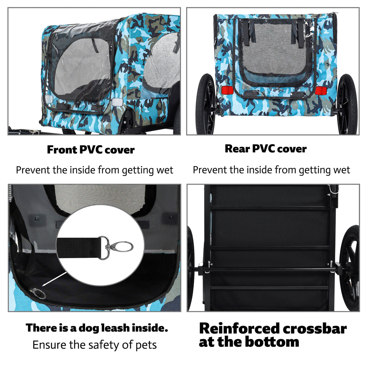 Trailer All Outdoor Heavy Duty Collapsible Pet Bike Trailer with 16-Inch Wheels - view 5