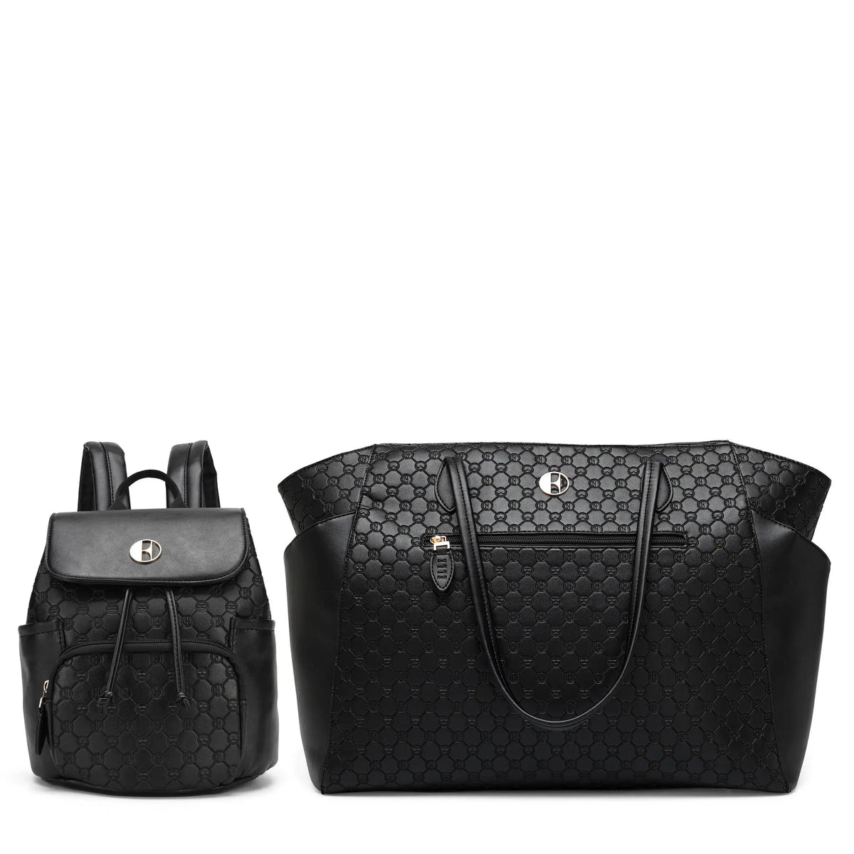Compass 2 Piece Weekender & Backpack Set - Black | Travellty