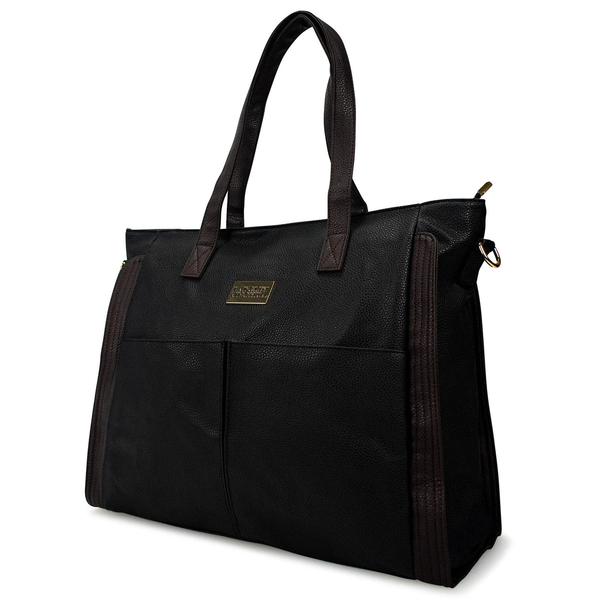 Rose Vegan Leather Weekender Tote Bag - Black | Travellty