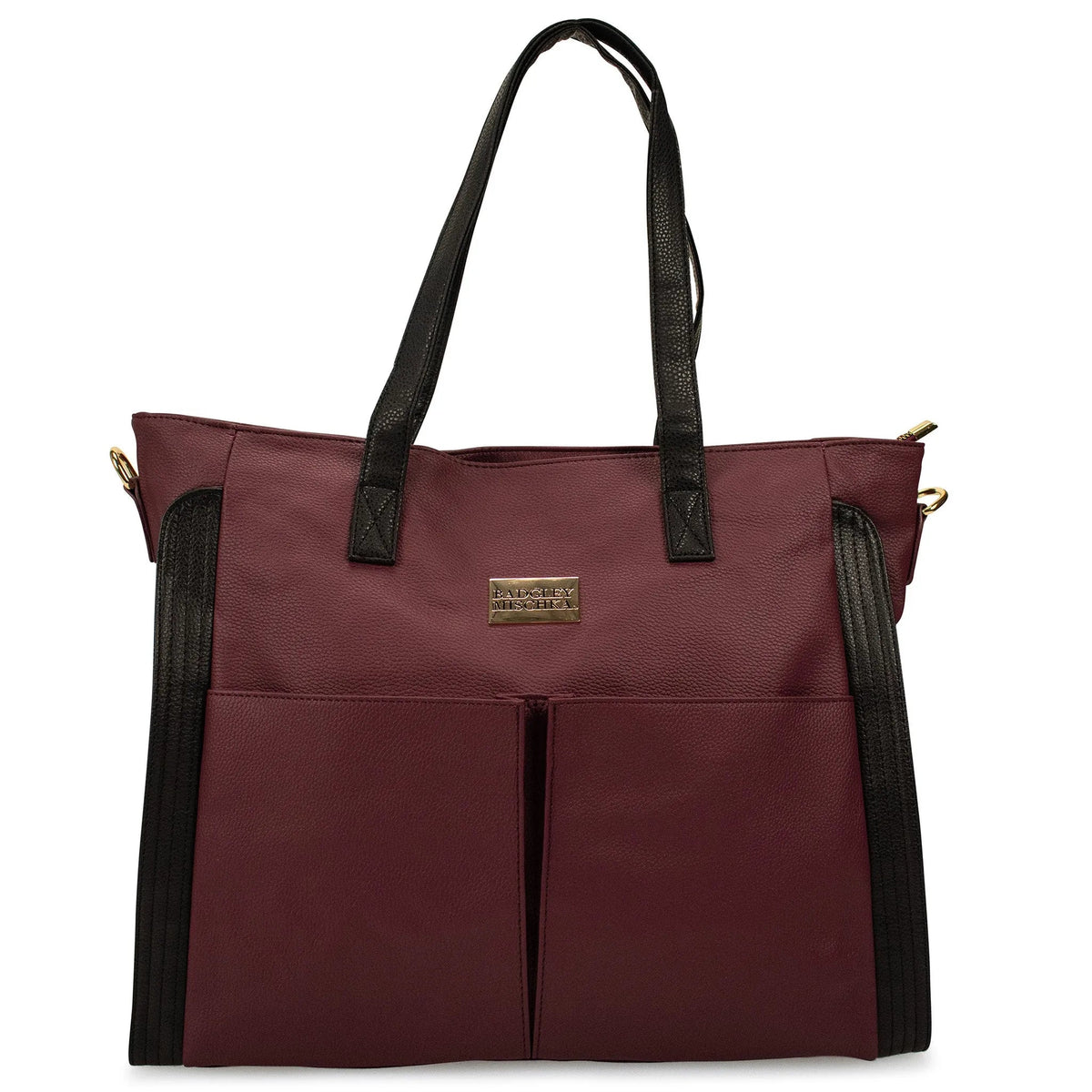 Rose Vegan Leather Weekender Tote Bag - Red Wine | Travellty