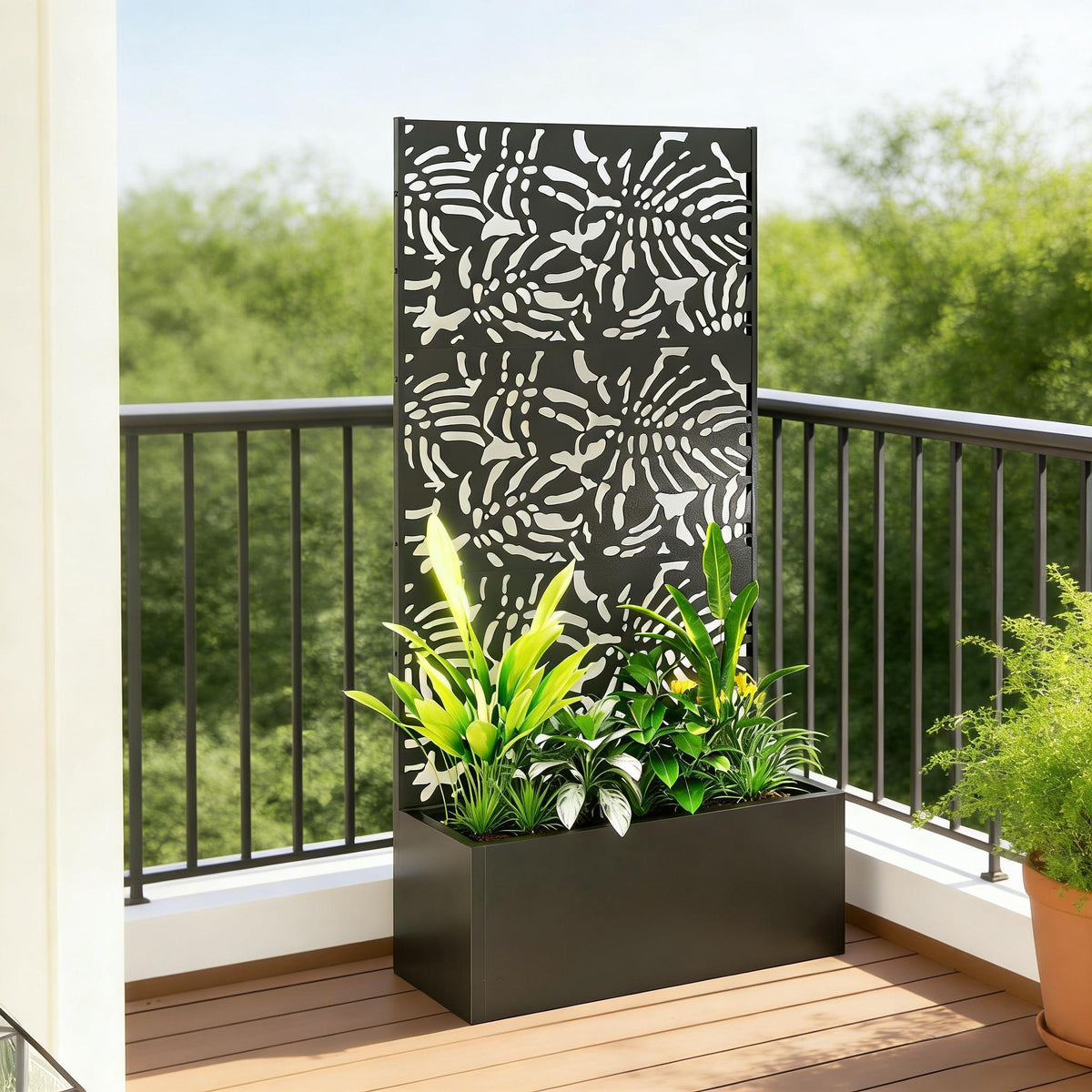 Trellis Planter with Spacious Metal Box and Efficient Drainage - view 2