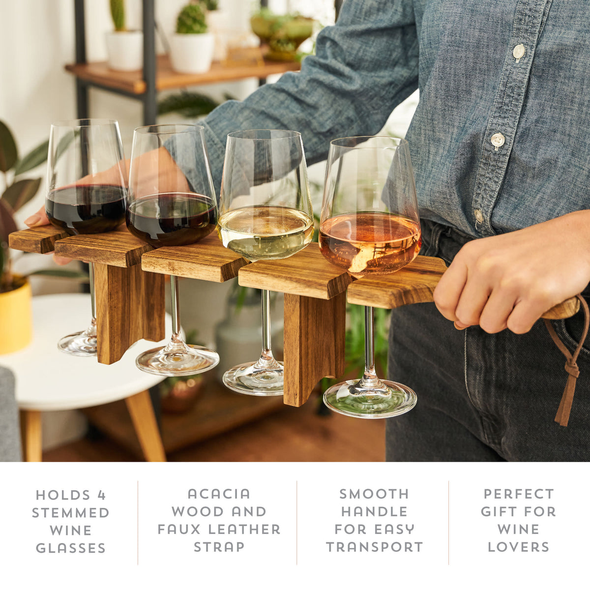 Twine Living Acacia Wine Flight Server - view 5