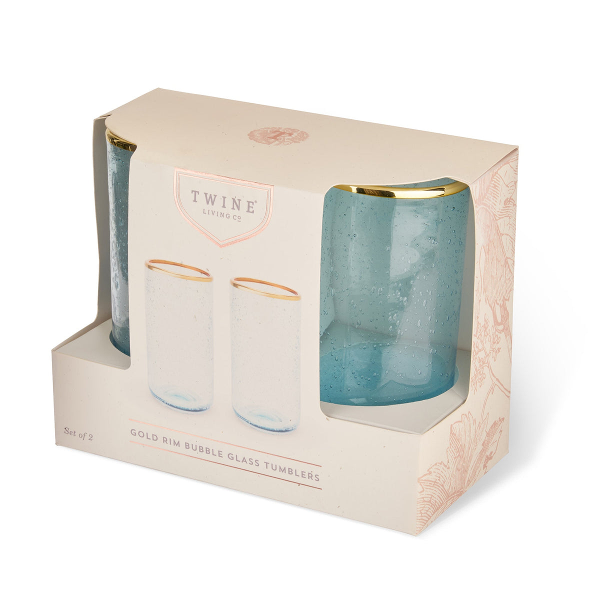 Aqua Bubble Glass Tumbler Set | Twine Living