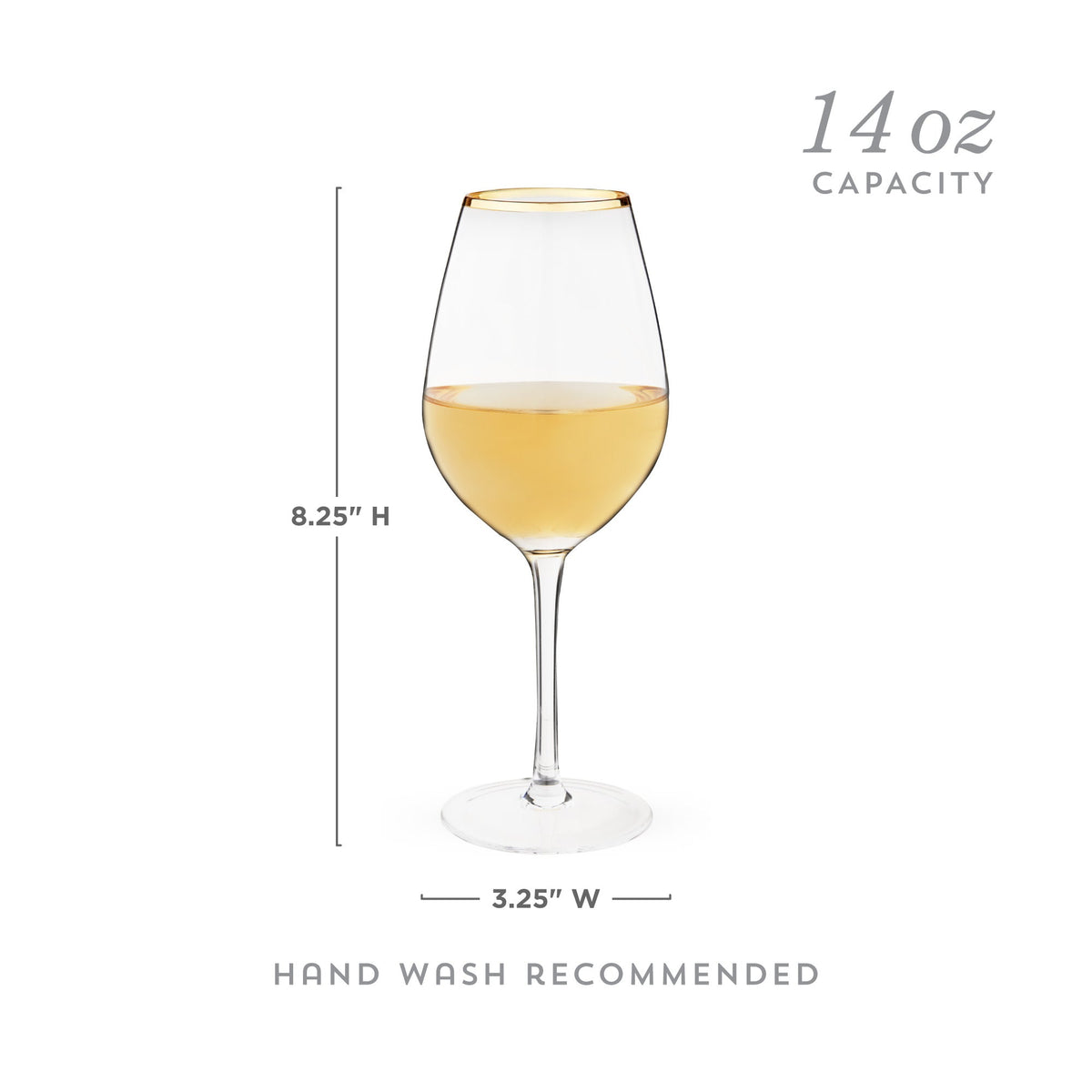 Twine Living Gilded Stemmed Wine Glasses - view 6