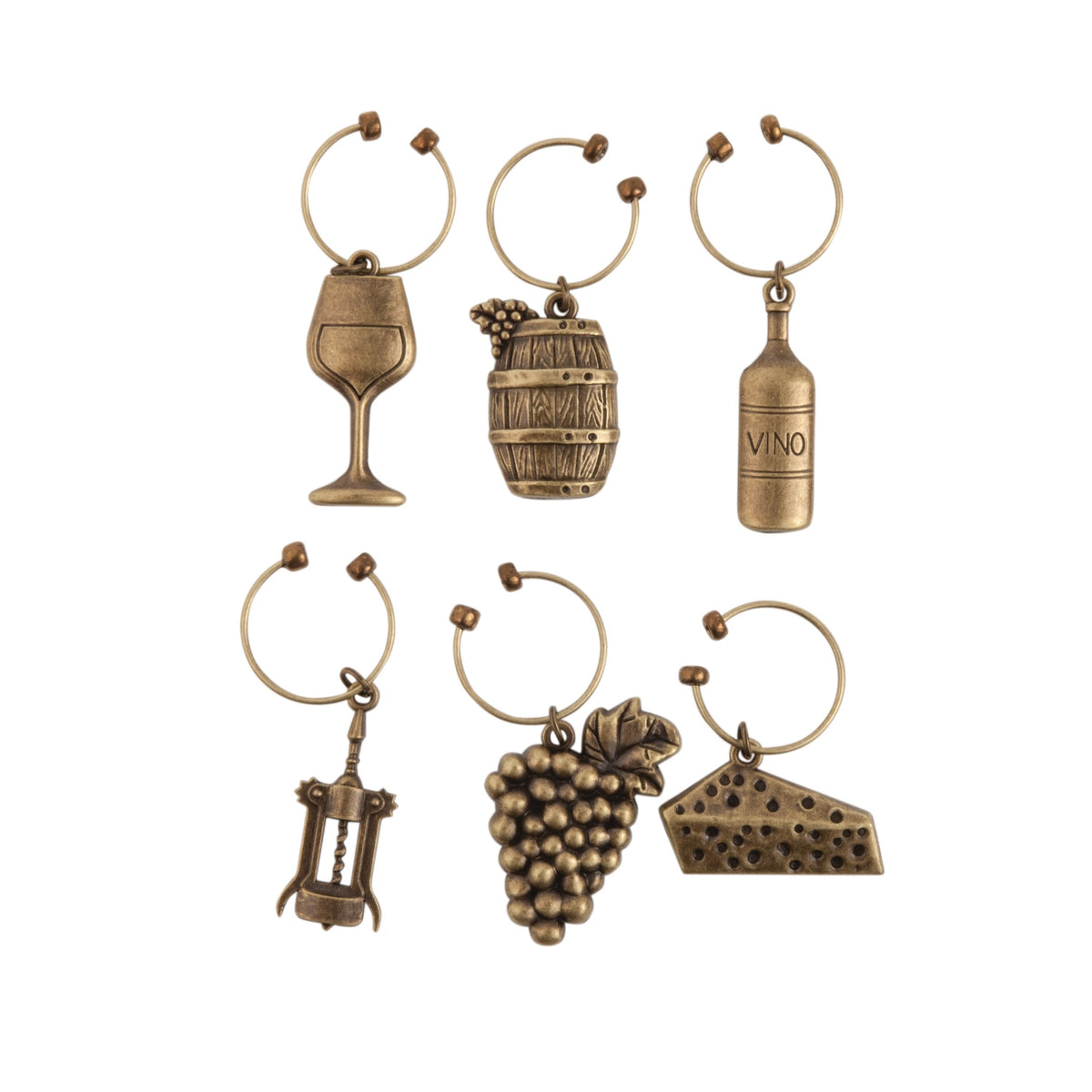 Twine Living Gold Vineyard Wine Charms - view 2