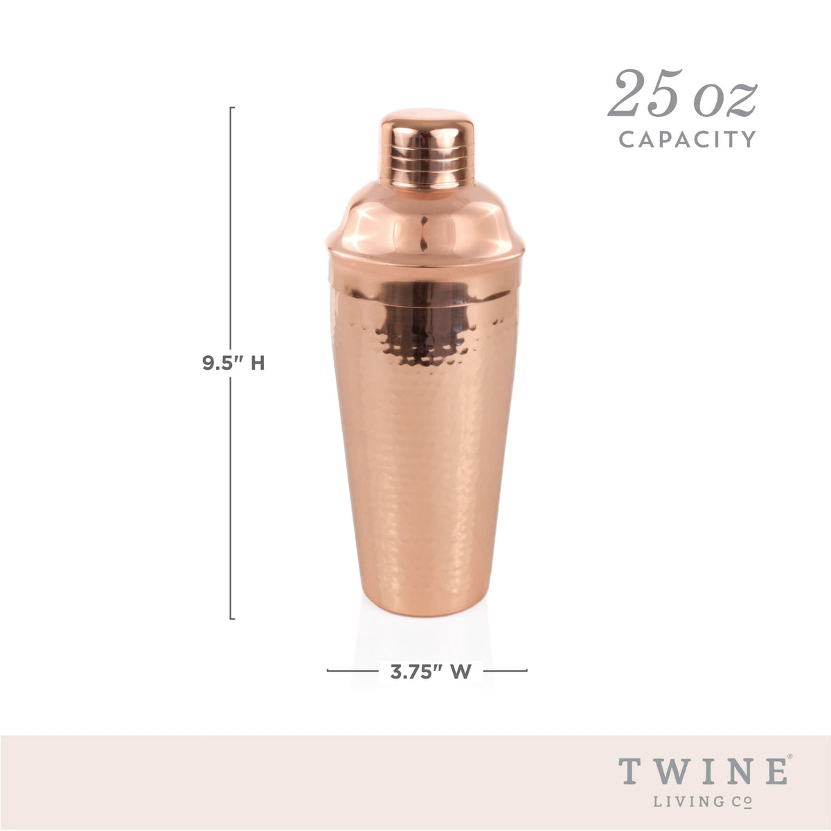 Twine Living Hammered Copper Cocktail Shaker - view 5