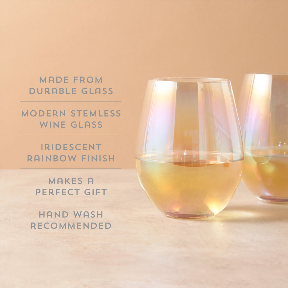 Twine Living Luster Stemless Wine Glasses - view 5