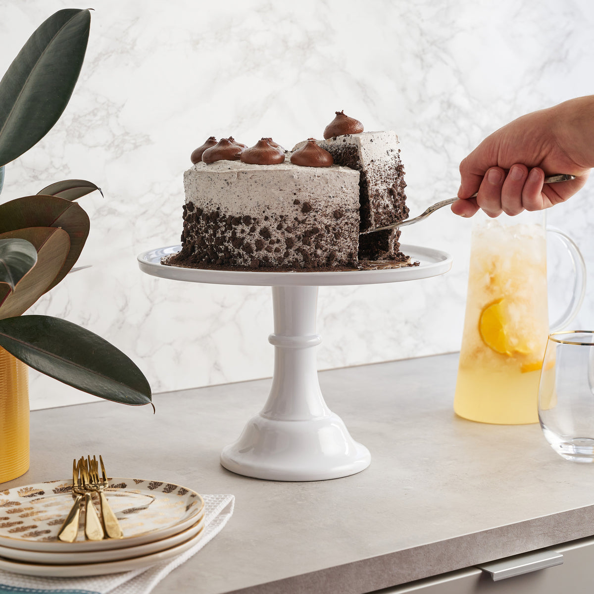 Twine Living White Melamine Cake Stand