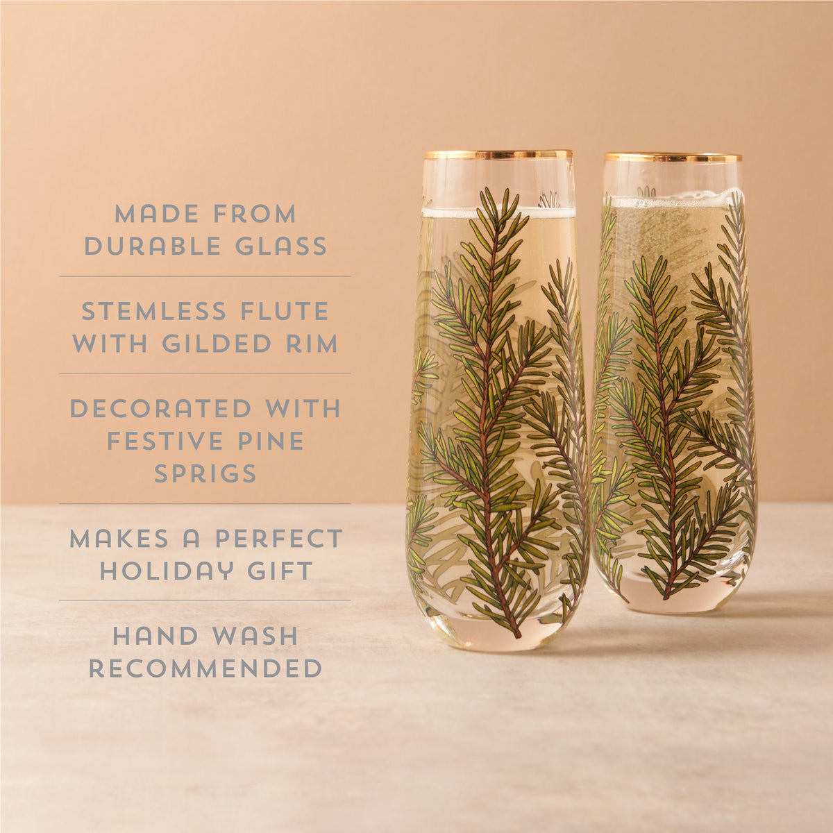 Twine Living Woodland Stemless Champagne Flute Set - view 5