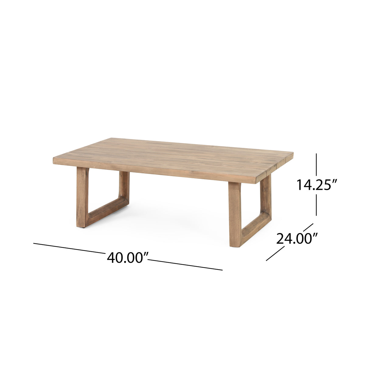 Outdoor Acacia Wood Loveseat and Coffee Table Set with Cushions