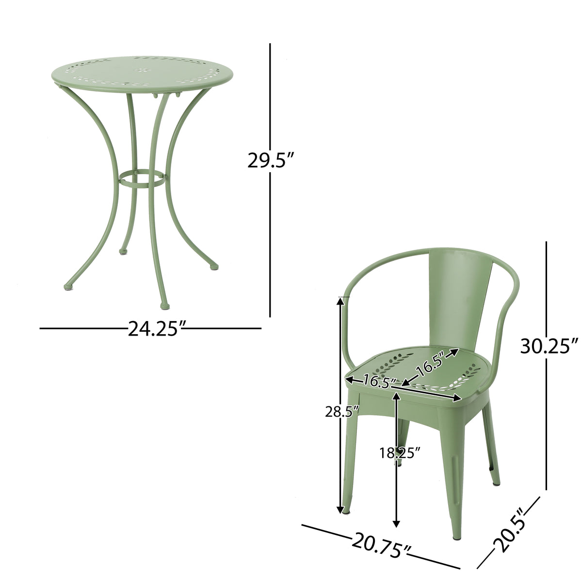 Lourdes 3 Pc KD Metal Set