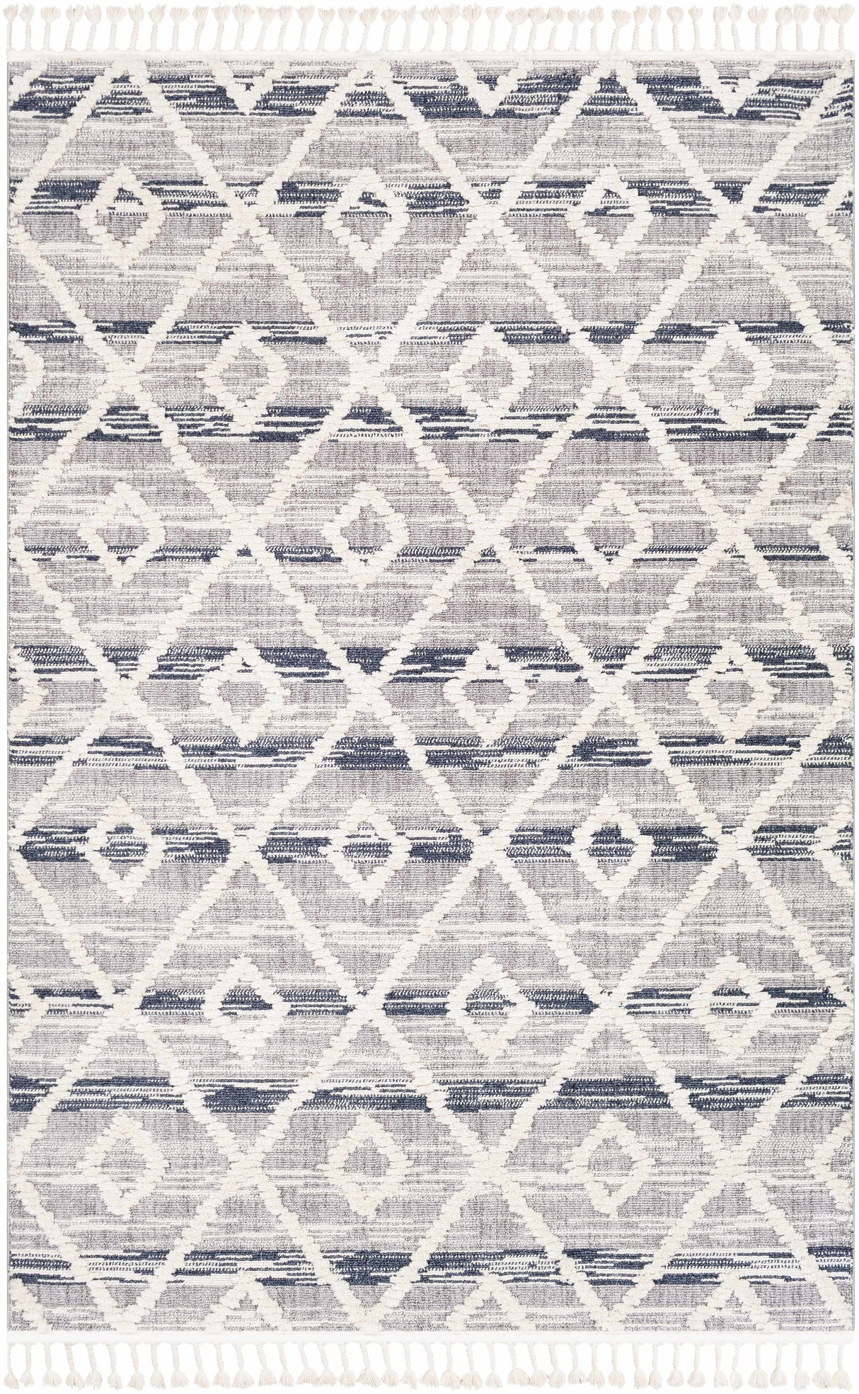 Upham High/Low Pile Rug with Tassels - Clearance