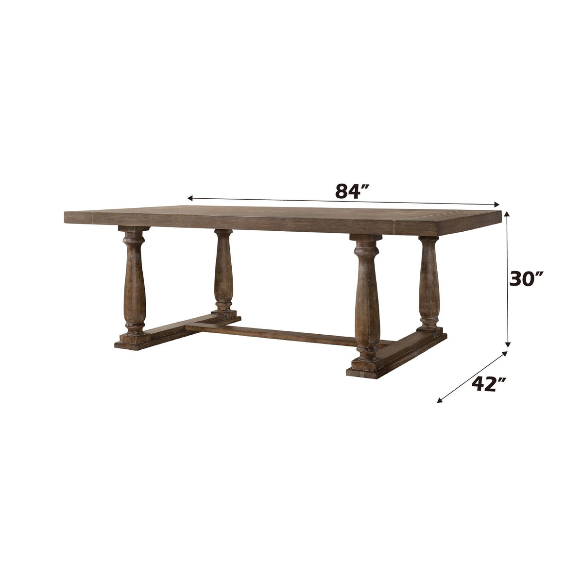 Urban Nest Bernard Weathered Dining Table - view 4