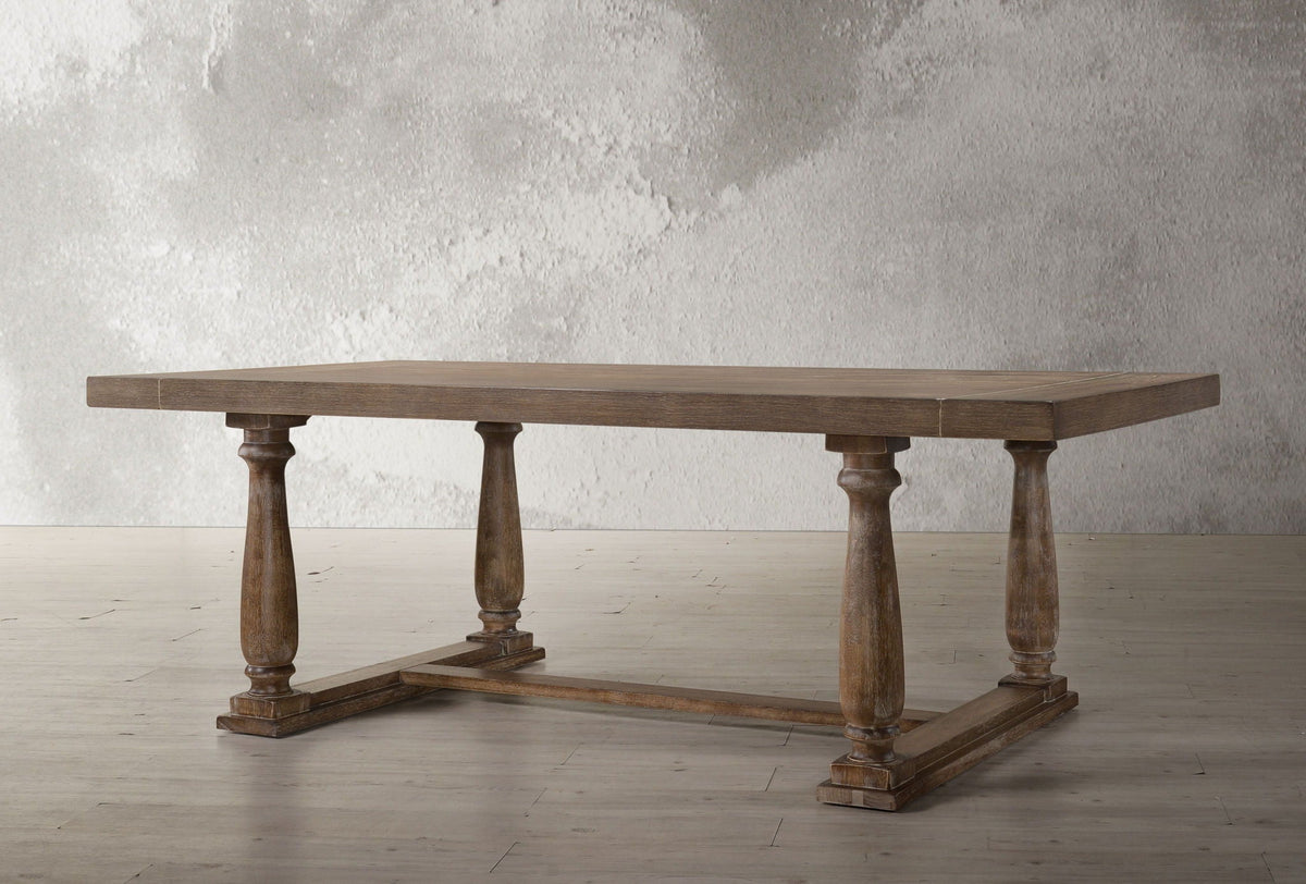 Urban Nest Bernard Weathered Dining Table in Light Brown