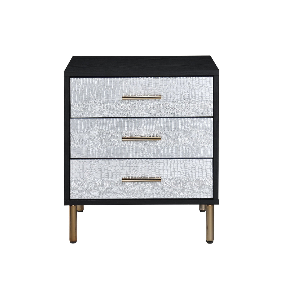 Myles - Nightstand - Black / Gold / Silver - Best Buy Furniture