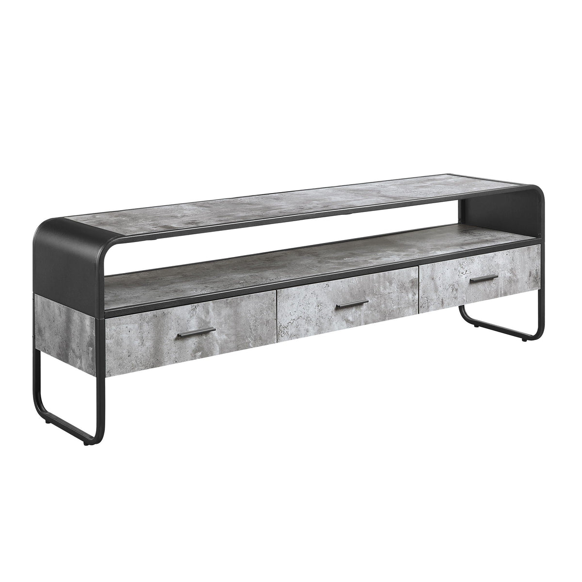 Urban Nest Black TV Stand with Storage Drawers