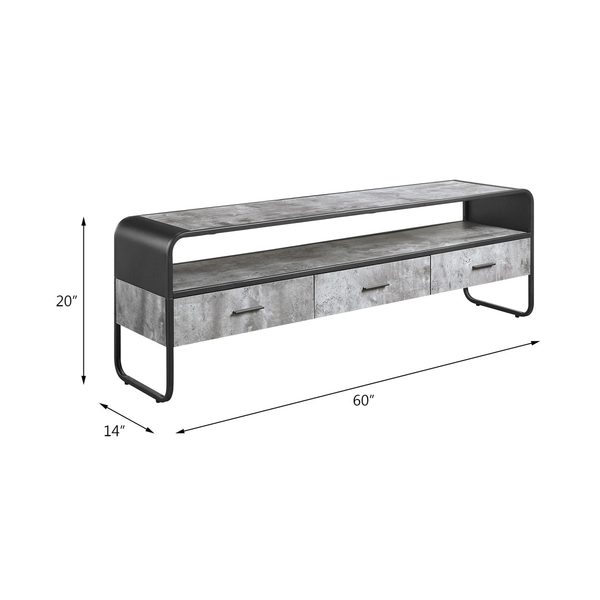 Urban Nest Black TV Stand with Storage Drawers - view 2