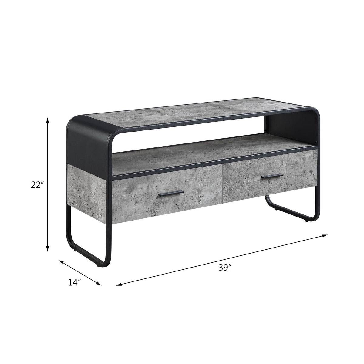 Urban Nest Black TV Stand with Storage Drawers - view 3