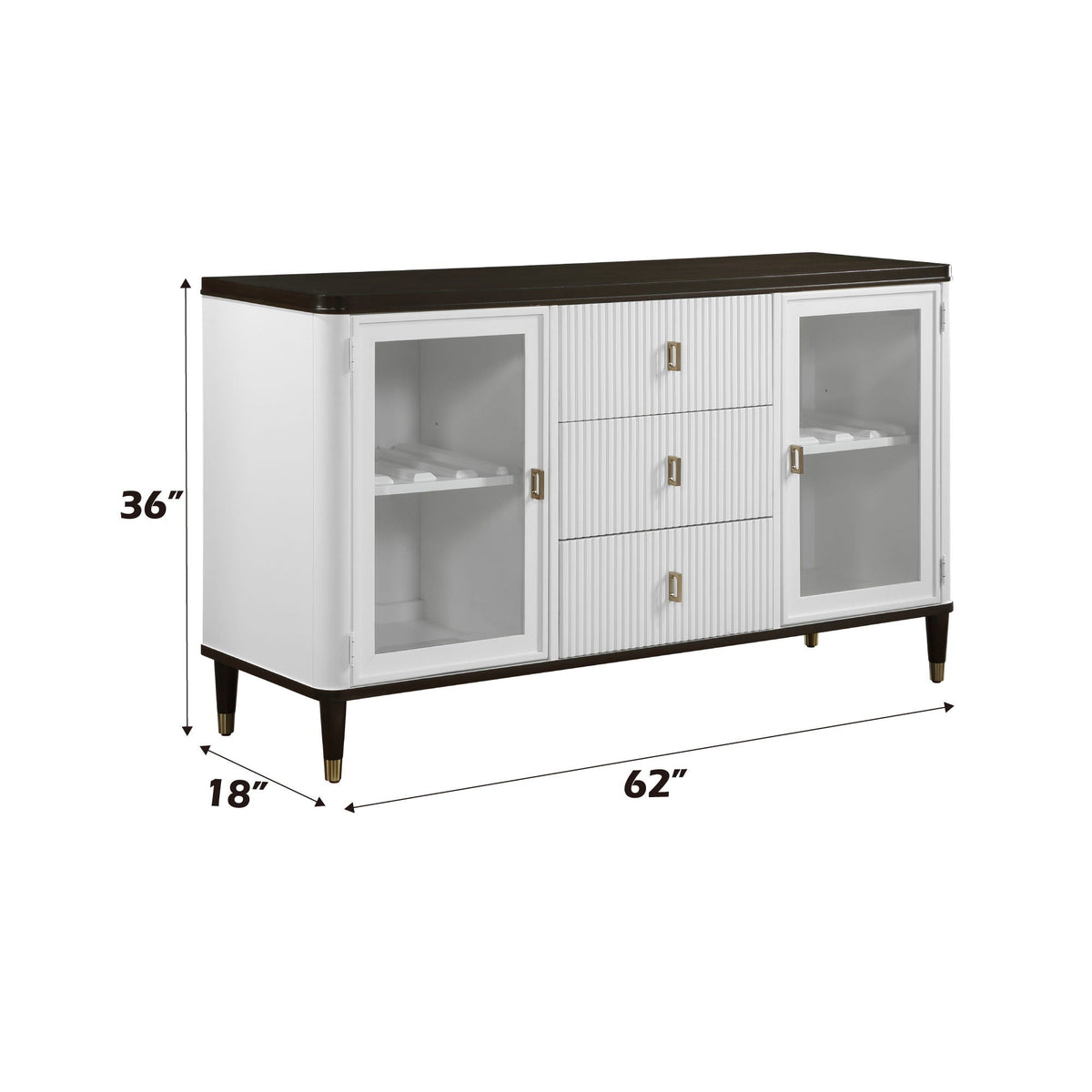 Carene - Server - Brown / White - Best Buy Furniture