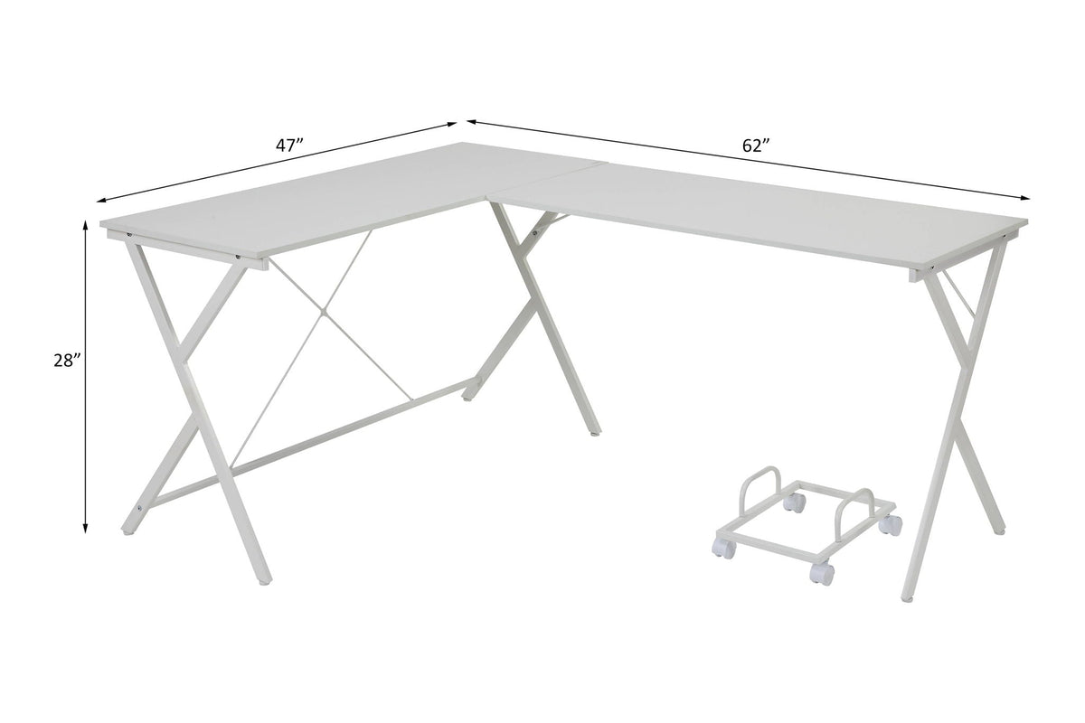 Urban Nest Dazenus L-Shape Corner Desk with Metal Frame - view 5