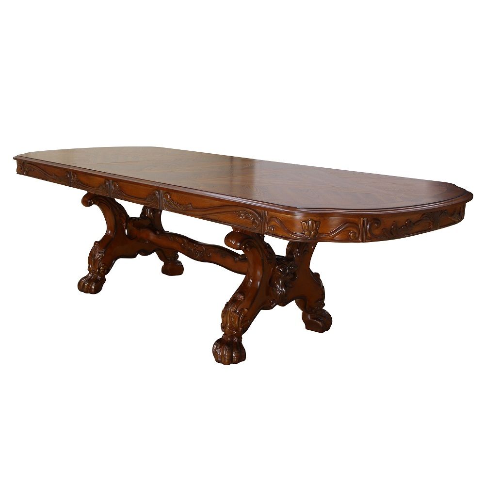 Urban Nest Dresden Elegant Dining Table with Wood Construction in Dark Brown