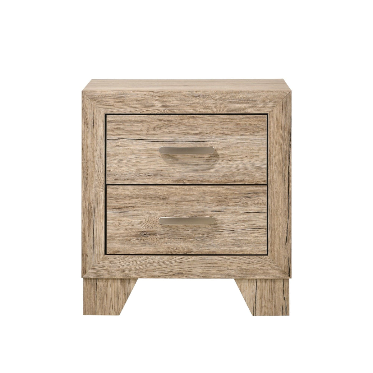 Urban Nest Elegant Wood Nightstand with Durable Drawers in Light Brown