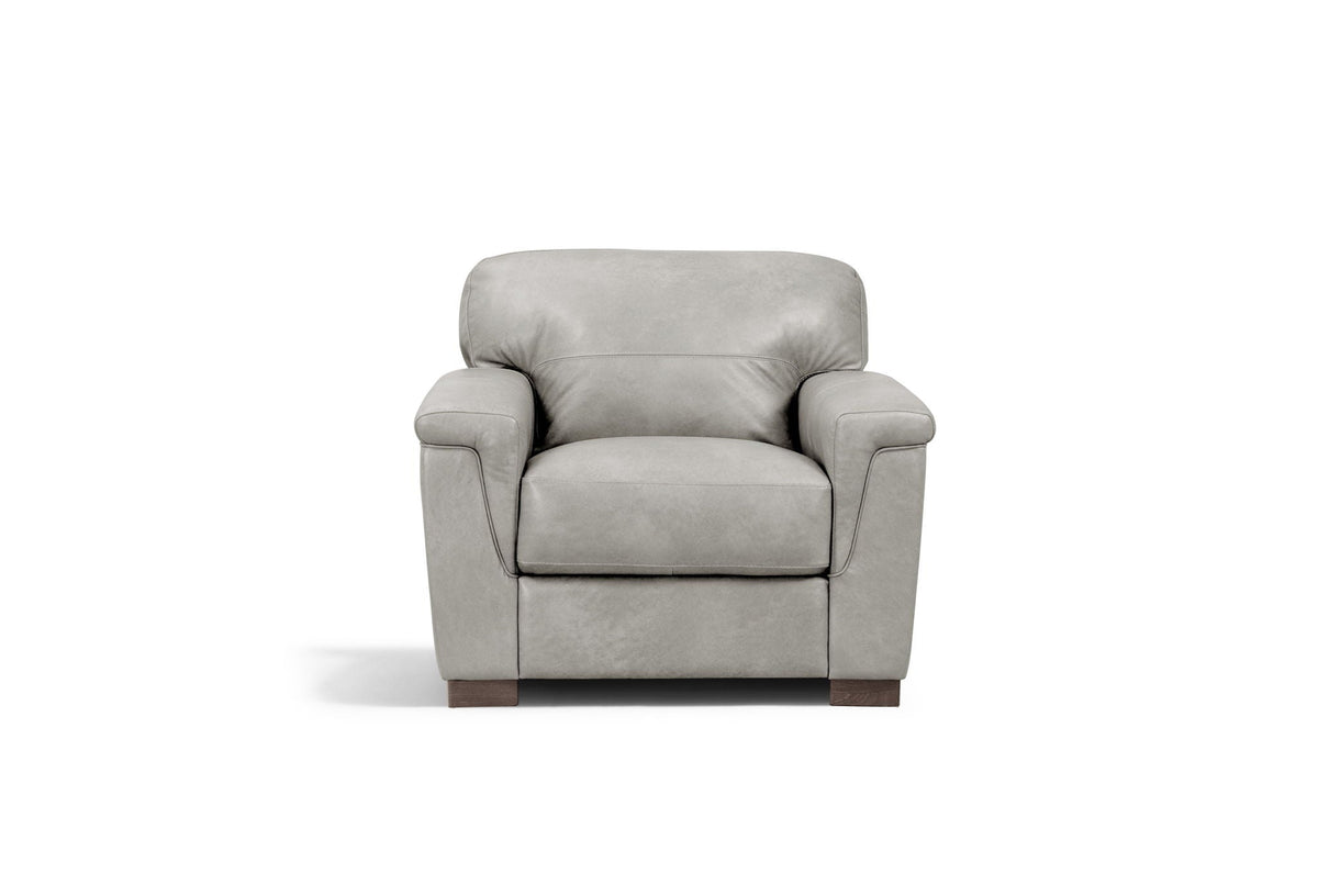 Cornelia - Leather Chair - Gray - Best Buy Furniture