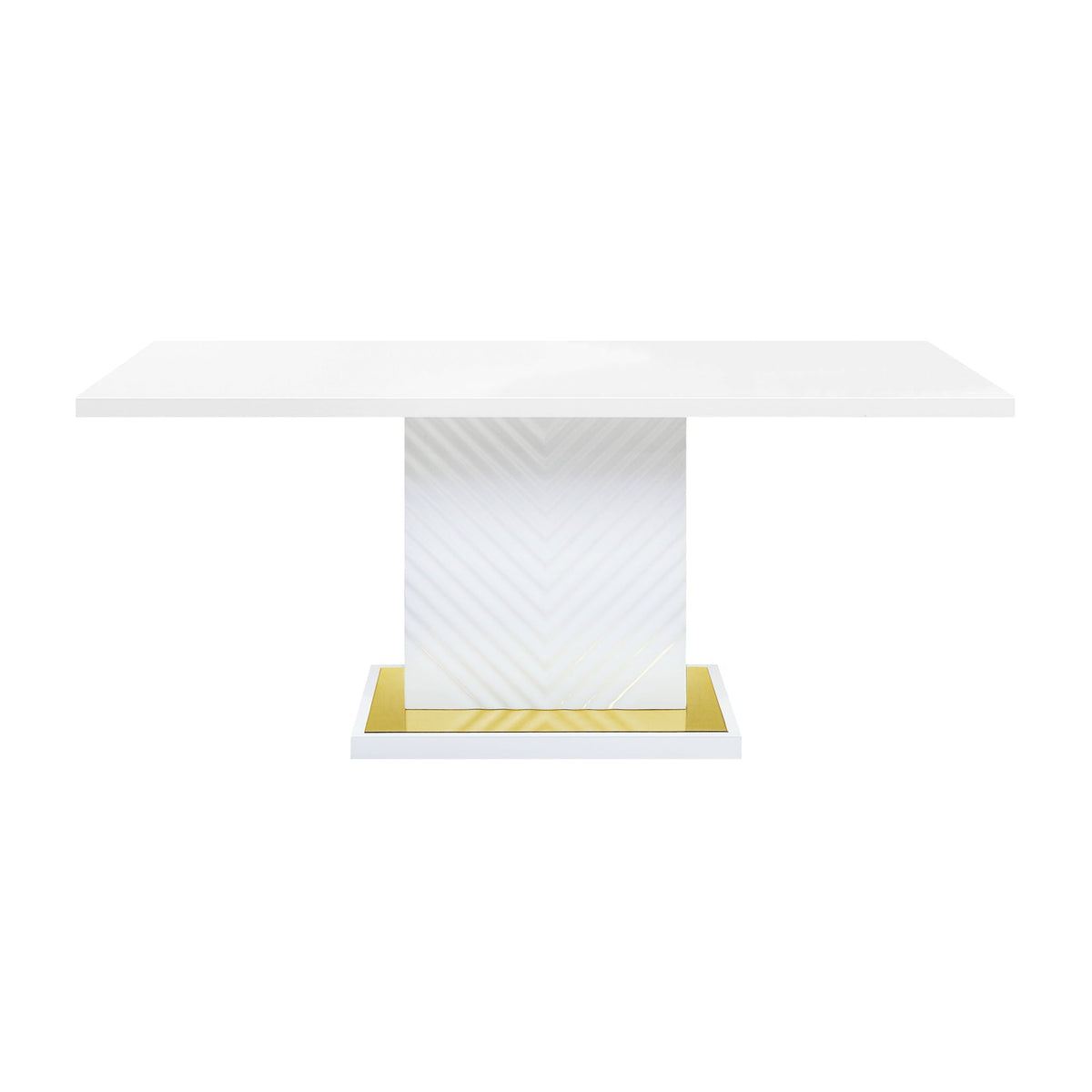 Urban Nest High Gloss Dining Table with Pedestal Base - view 3